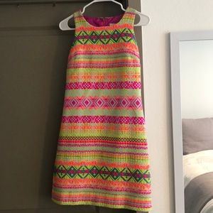 Neon wool shift dress